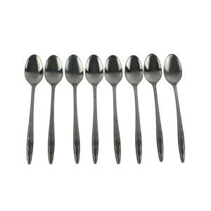 8 Vintage Superior Stainless Teaspoons, Gardenia Pattern, Floral MCM Flatware